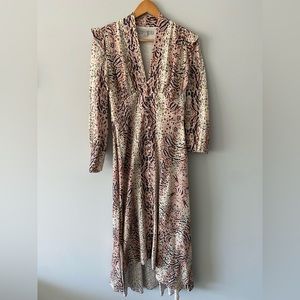 ALL SAINTS long sleeve animal print dress